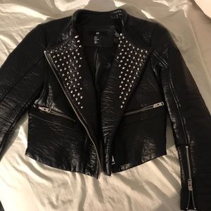 Cropped biker jacket